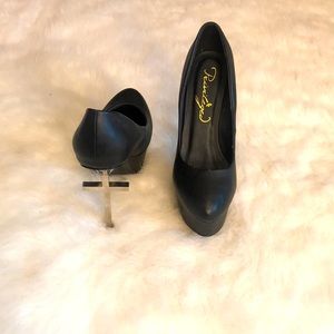 Privileged Silver Cross Heels